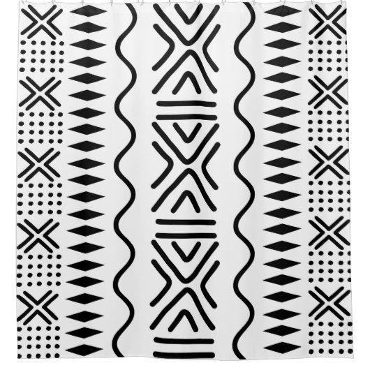 Design des afrikanischen Bogolan-Duschvorhangs Duschvorhang (Vorderseite)