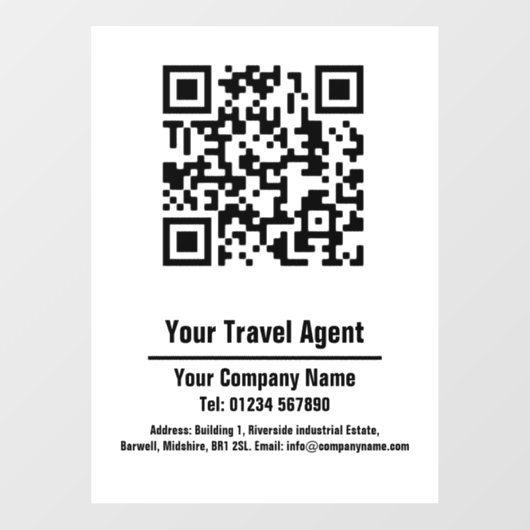 Design des Agenten QR Code Fensteraufkleber (Blatt)