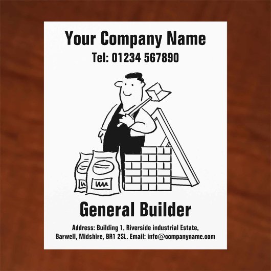 Design des allgemeinen Builds-Cartoon Flyer