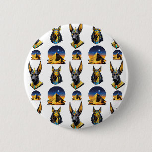 Design des alten Ägypten Pyramide Anubis Muster Button