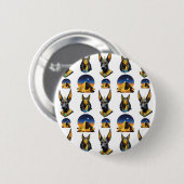 Design des alten Ägypten Pyramide Anubis Muster Button (Vorne & Hinten)