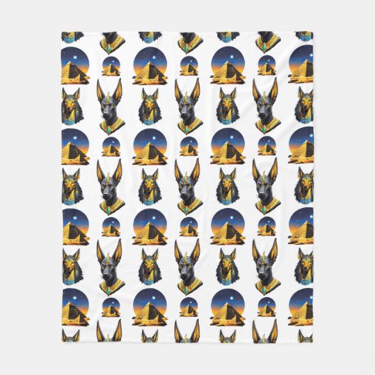 Design des alten Ägypten Pyramide Anubis Muster Fleecedecke (Vorderseite)