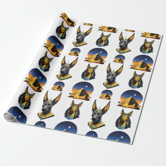 Design des alten Ägypten Pyramide Anubis Muster Geschenkpapier (Ungerollt)