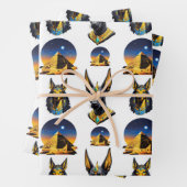 Design des alten Ägypten Pyramide Anubis Muster Geschenkpapier Set (Beispiel)