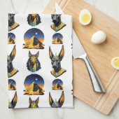 Design des alten Ägypten Pyramide Anubis Muster Geschirrtuch (Viertel Falte)