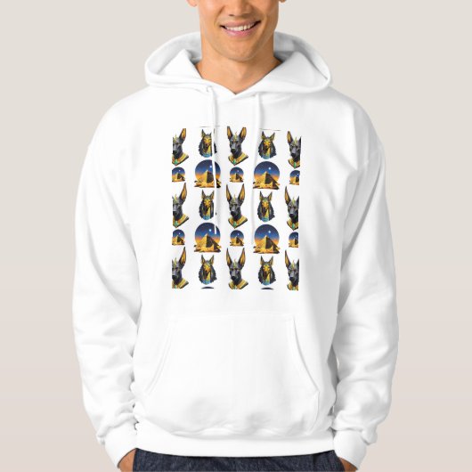 Design des alten Ägypten Pyramide Anubis Muster Hoodie (Vorderseite)