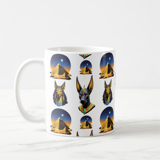 Design des alten Ägypten Pyramide Anubis Muster Kaffeetasse (Links)