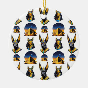 Design des alten Ägypten Pyramide Anubis Muster Keramik Ornament