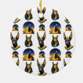 Design des alten Ägypten Pyramide Anubis Muster Keramik Ornament (Hinten)