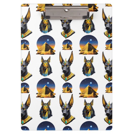 Design des alten Ägypten Pyramide Anubis Muster Klemmbrett (Vorderseite)