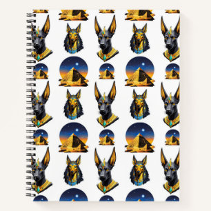 Design des alten Ägypten Pyramide Anubis Muster Notizblock
