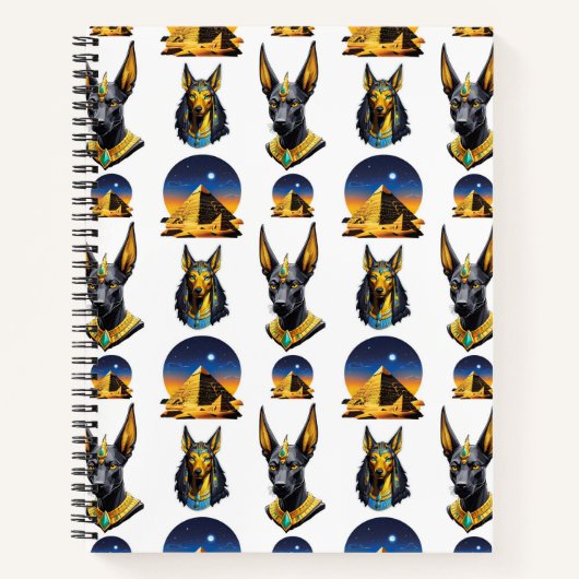 Design des alten Ägypten Pyramide Anubis Muster Notizblock (Vorderseite)