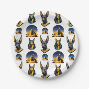 Design des alten Ägypten Pyramide Anubis Muster Pappteller