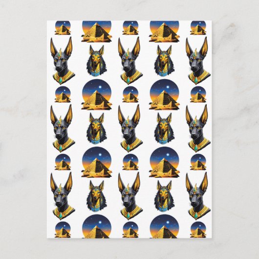 Design des alten Ägypten Pyramide Anubis Muster Postkarte (Vorderseite)