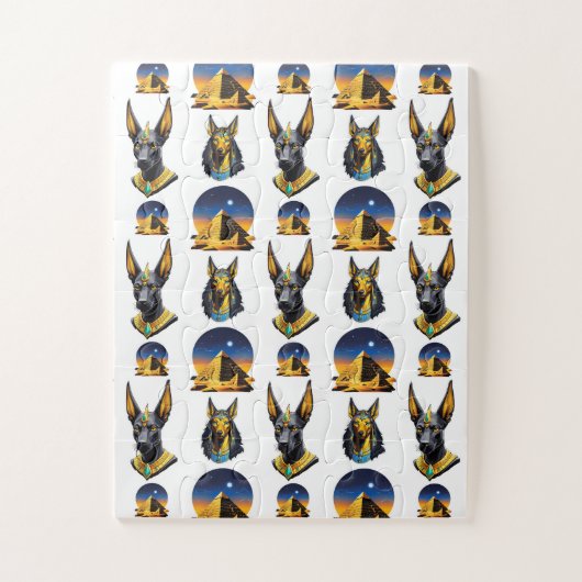 Design des alten Ägypten Pyramide Anubis Muster Puzzle (Vertikal)