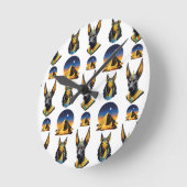 Design des alten Ägypten Pyramide Anubis Muster Runde Wanduhr (Winkel)