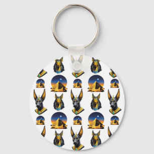 Design des alten Ägypten Pyramide Anubis Muster Schlüsselanhänger