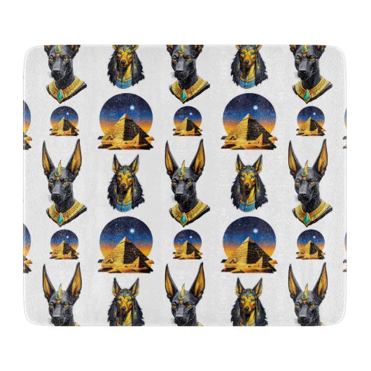 Design des alten Ägypten Pyramide Anubis Muster Schneidebrett (Vorderseite)