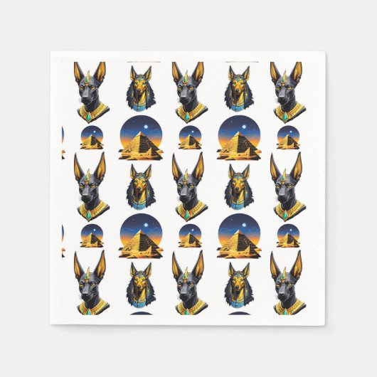 Design des alten Ägypten Pyramide Anubis Muster Serviette (Vorderseite)