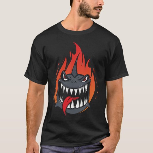 Design des angreifenden Cartoon T-Shirt (Vorderseite)