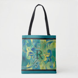 Design des Aquarellgrün-blauen Glitzer Tasche