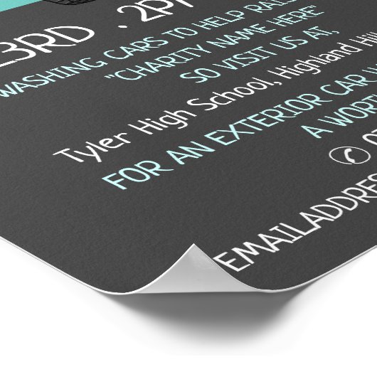 Design des Autos, Wohltätigkeit-Auto-Wash-Event-We Poster (Ecke)