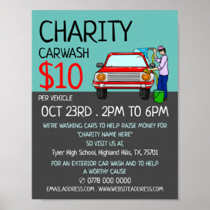 Design des Autos, Wohltätigkeit-Auto-Wash-Event-We Poster