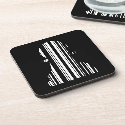 Design des BAR CODE-Schachstückmusters Getränkeuntersetzer (Linke Seite)
