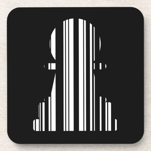 Design des BAR CODE-Schachstückmusters Getränkeuntersetzer (Vorderseite)