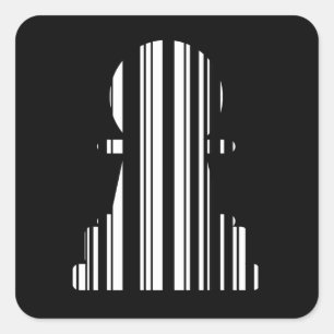 Design des BAR CODE-Schachstückmusters Quadratischer Aufkleber