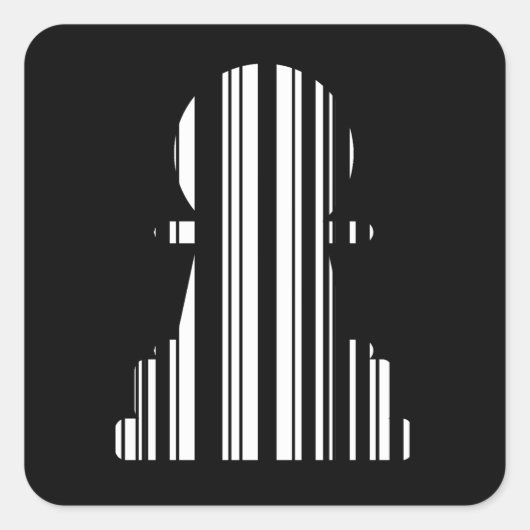 Design des BAR CODE-Schachstückmusters Quadratischer Aufkleber (Vorderseite)