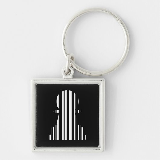 Design des BAR CODE-Schachstückmusters Schlüsselanhänger (Vorne)