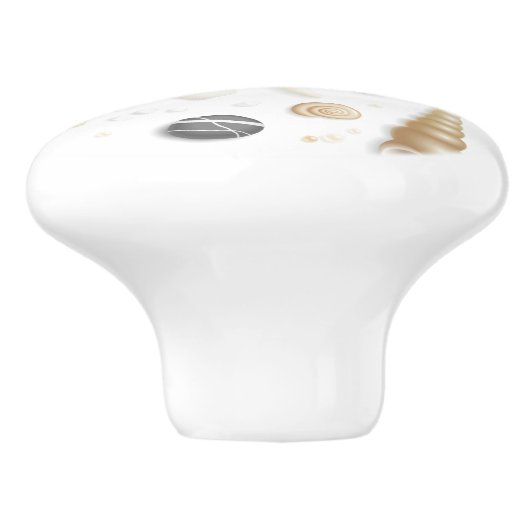 Design des Beach Seashell Keramikknauf (Seitenansicht)