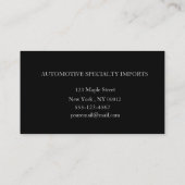 Design des beruflichen Auto aus schwarzem Carbon Visitenkarte (Rückseite)