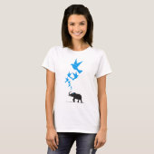 Design des Blue Elephant Blue Birds T-Shirt (Vorne ganz)