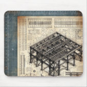 Design des Blueprints - Dekor des Architekten Mousepad (Vorne)