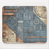 Design des Blueprints - Dekor des Architekten Mousepad (Vorne)