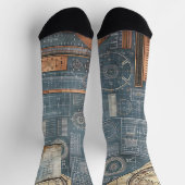 Design des Blueprints - Dekor des Architekten Socken (Oben)
