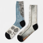 Design des Blueprints - Dekor des Architekten Socken (Linkes Detail)
