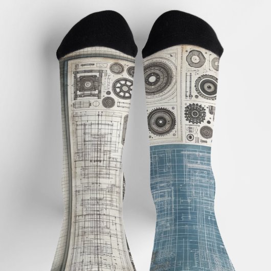Design des Blueprints - Dekor des Architekten Socken (Oben)