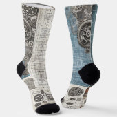 Design des Blueprints - Dekor des Architekten Socken (Gewinkelt)