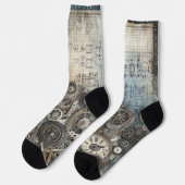 Design des Blueprints - Dekor des Architekten Socken (Linkes Detail)