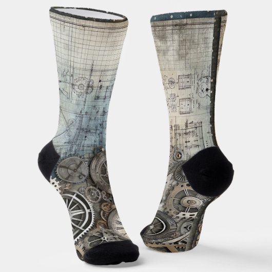 Design des Blueprints - Dekor des Architekten Socken (Gewinkelt)