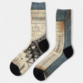 Design des Blueprints - Dekor des Architekten Socken (Linkes Detail)