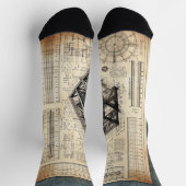 Design des Blueprints - Dekor des Architekten Socken (Oben)