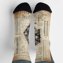 Design des Blueprints - Dekor des Architekten Socken