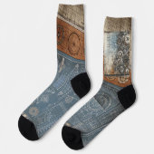 Design des Blueprints - Dekor des Architekten Socken (Linkes Detail)