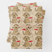 Design des braunen Hundes Geschenkpapier Set (Beispiel)