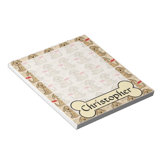 Design des braunen Welpendocks Notizblock (angewinkelt)