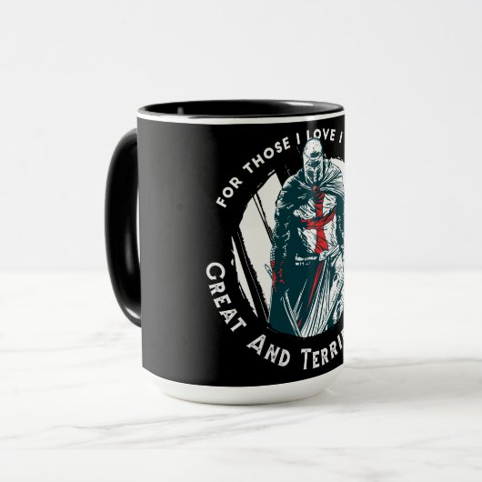 Design des "Brave Knight Quote" Tasse (Vorderseite Links)